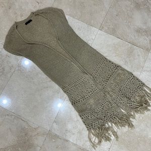 Long knit vest with fringe by Sanctuary